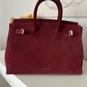 Teddy Blake Burgundy Suede Handbag